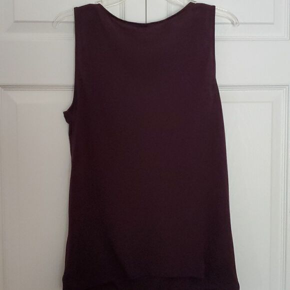 Ann Taylor LOFT Gorgeous Purple Beaded Collar Sleeveless Top Size Medium - Picture 4 of 7